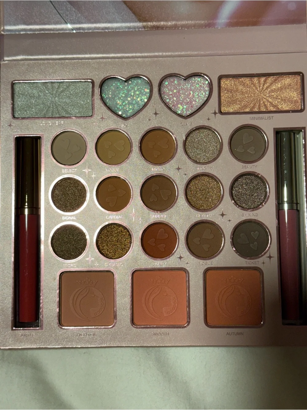 Pink Eyeshadow & Lip Gloss Kit - 5-Pan Pink Palette